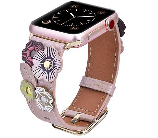 Cinturini in pelle fiore V-Moro per Apple Watch