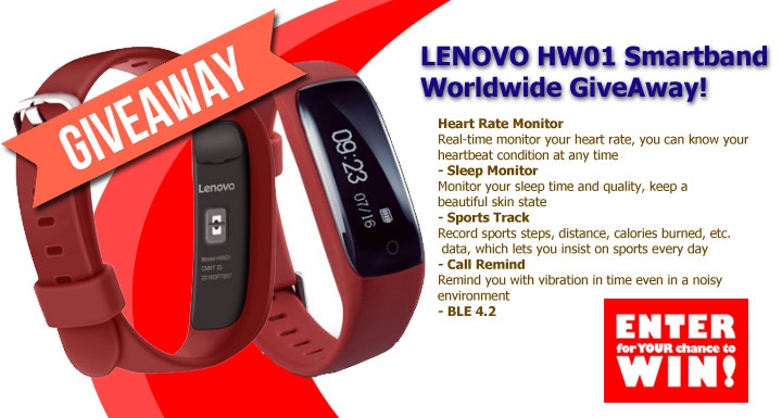 Lenovo HW01 Smartband GiveAway in tutto il mondo!