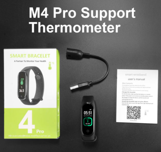 M4 Pro Smartband – Aggiornato con funzione termometro