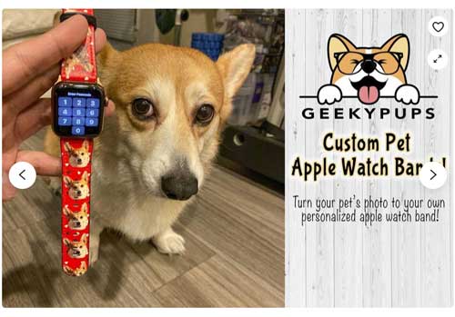 Cinturino per orologio Apple con ritratto personalizzato per animali domestici