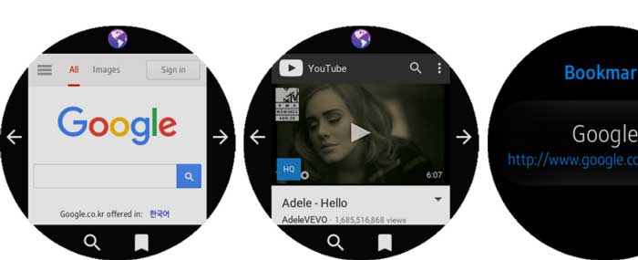 App GearBrowser per orologio Samsung Galaxy attiva