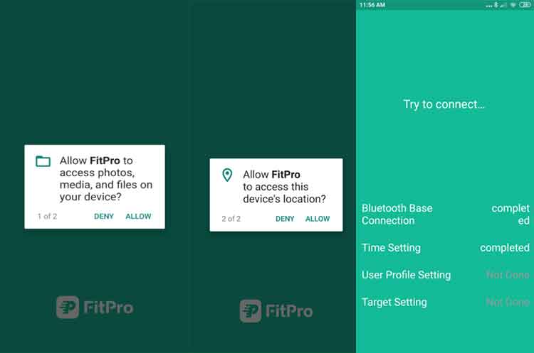 Permessi dell'app Fitpro