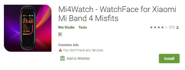Mi4Watch – WatchFace per Xiaomi Mi Band 4 MisFits di Ntn Studio