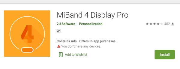 MiBand4 Display Pro di 2U Software