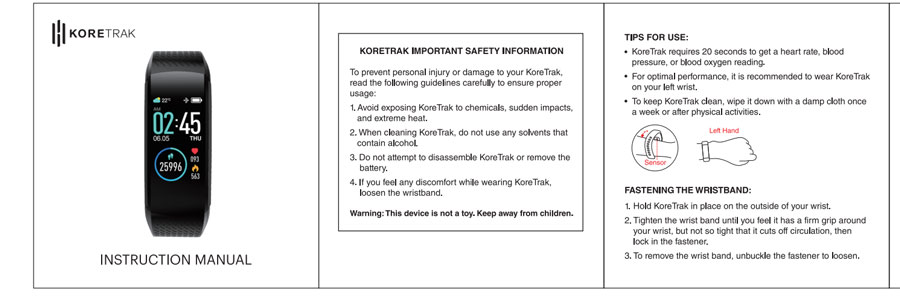 Koretrak-smartwatch-manuale-utente