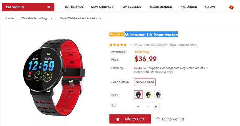 Smartwatch Microwear L6 – Codice coupon