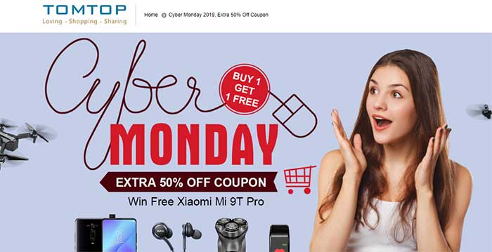 Tomtop.com Incredibile offerta per il Black Friday e il Cyber ​​Monday