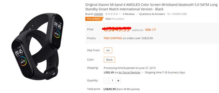 Codice coupon Xiaomi Mi Band 4